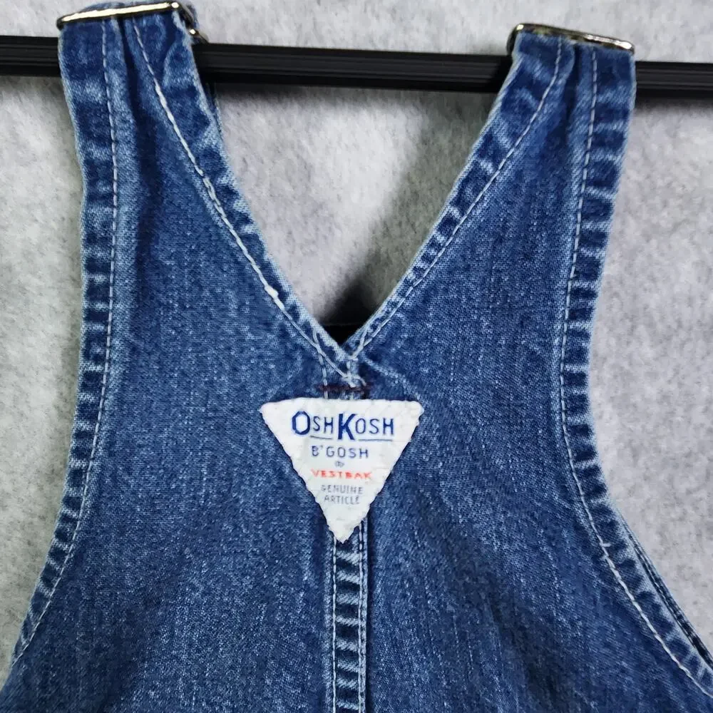 VTG Oshkosh Bib Overalls Jumper Dress Vestbak Toddler 18mo Horses Country Cotton
